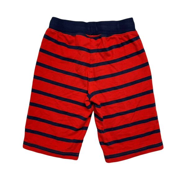 HANNA ANDERSSON Baggies Knit Shorts Red Blue Stripe Sz 8 130 Boys Pull On - Picture 2 of 3